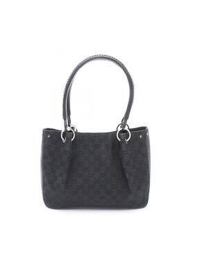 Gucci Gg Canvas Handbag Leather Black #279628G43B
